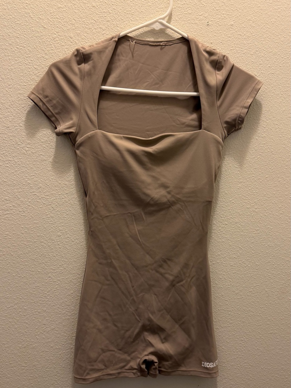 DIOSA Fit Taupe Square-Neck Romper Jumpsuit